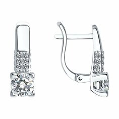 Серьги Яхонт, серебро, 925 проба, фианит, , бесцветный