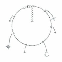 Браслет Diamant online, серебро, 925 проба, фианит, длина 24 см., прозрачный