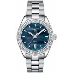 Наручные часы TISSOT, серебряный, синий