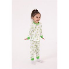 Пижама Золотой ключик, размер 116, белый-зеленый