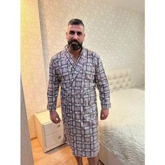 Халат ЛАРИТА, размер 54, серо-розовый