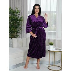 Халат LOVETEX.STORE, размер 50, баклажановый