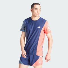 Футболка adidas Own The Run Colorblock Tee, размер XL, Dark Blue / Preloved Ink / Preloved Scarlet
