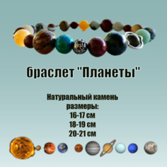Браслет-нить, хризоколла, амазонит, яшма, вулканическая лава, нефрит, 1 шт., размер 19 см, размер L, коричневый, серый, голубой, желтый My Lollipop