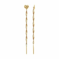 Серьги цепочки Diamant online, красное золото, 585 проба, длина 5.7 см