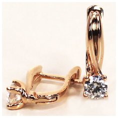 Серьги The Jeweller, красное золото, 585 проба, фианит, , золотистый