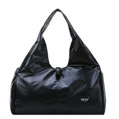 Сумка спортивная KWV, 22 л, 22х25х48 см, ручная кладь, черный/серебристый