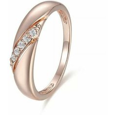 Кольцо, искусственный камень, циркон, размер 16, золотистый Insetto