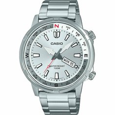 Наручные часы CASIO, белый, серебряный, серый