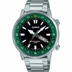 Наручные часы CASIO, белый, зеленый, черный, серебряный