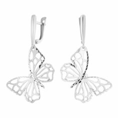 Серьги с подвесками Ювелир Карат, серебро, 925 проба, родирование, , серебристый