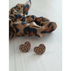 Серьги пусеты, бежевый, коричневый Pro Shik