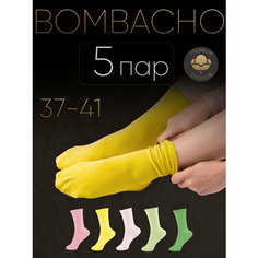 Носки BOMBACHO, комплект, 140 den, 5 пар, размер 37-41, разноцветный
