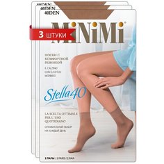Носки MiNiMi, комплект, 40 den, 6 пар, 3 уп., размер 0 (UNI), бежевый