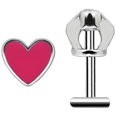 Серьги пусеты Юверос, серебро, 925 проба, эмаль, длина 9.5 см, , белыв