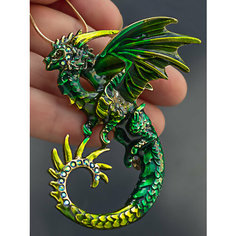 Брошь, стразы, зелeный Petro Jewelry