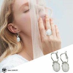 Серьги Emay, кошачий глаз, золото