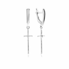 Серьги VALTERA, серебро, 925 проба, фианит, , серебристый