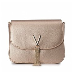 Сумка Valentino, фактура зернистая, розово-золотой