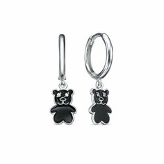 Серьги Яхонт, серебро, 925 проба, эмаль, фианит, , черный, бесцветный