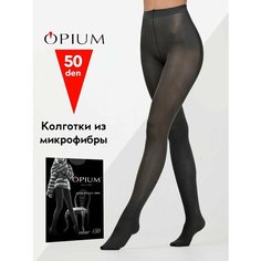 Колготки Opium серые больших размеров из микрофибры 50 den, 50 den, размер 5, grafite