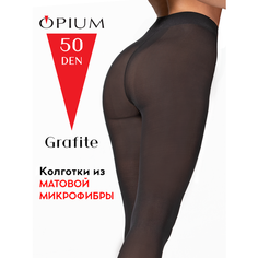 Колготки Opium серые из микрофибры 50 den, 50 den, размер 4, fumo