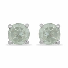 Серьги пусеты серебро, 925 проба, родирование, аметист, длина 0.5 см, , зеленый Ювелирия