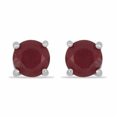 Серьги пусеты серебро, 925 проба, родирование, рубин, длина 0.5 см, , красный Ювелирия