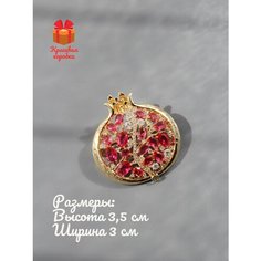 Брошь Мяг&Co, кристалл, красный