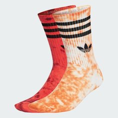 Носки adidas Originals Tie Dye, комплект, 2 пары, размер M, красный/оранжевый