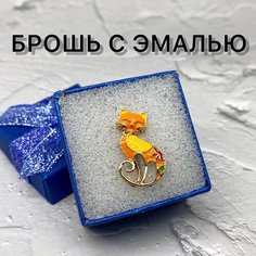 Брошь, эмаль, оранжевый Нет бренда