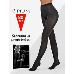 Колготки Opium серые из микрофибры 80 den, 80 den, размер 3, серый