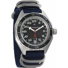 Наручные часы Восток Командирские, нейлон синий