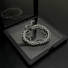 Браслет-цепочка, размер 19 см, серебристый Jewerly