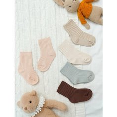 Носки MALELOON 5 пар, размер M на ножку 12-14 см, , розовый