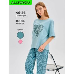 Пижама , размер 56, зеленый All To You