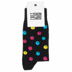 Носки MoscowSocksClub Носки с рисунками Moscowsocksclub - Узоры - Горошины черные, размер 38-41