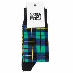 Носки MoscowSocksClub Носки с рисунками Moscowsocksclub - Узоры - Тартан зеленые, размер 42-46