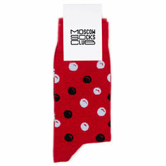Носки MoscowSocksClub Носки с рисунками Moscowsocksclub - Узоры - Горошины красные, размер 34-37