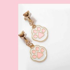 Серьги клипсы, эмаль, розовый Made in China