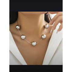 Бусы, длина 47 см, серебристый Beauty Charmes