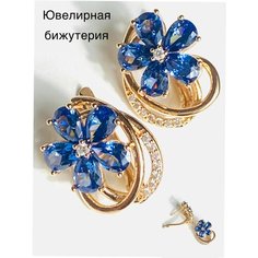 Серьги Florento, кристалл, хрусталь, размер 15 мм, синий