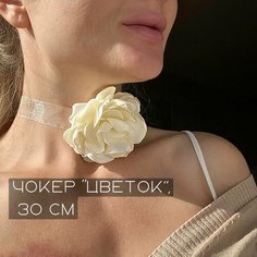 Чокер, длина 10 см, белый Нет бренда
