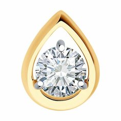 Подвеска Diamant, красное золото, 585 проба, фианит, бесцветный