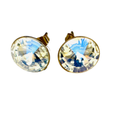 Серьги пусеты, кристаллы Preciosa, размер 12 мм, бесцветный My Lollipop