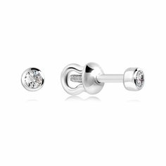 Серьги пусеты VALTERA, серебро, 925 проба, фианит, , серебристый