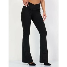 Брюки клеш клеш в рубчик, утепленные, на меху, флис, размер XL/XXL, черный ivi Home