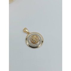 Подвеска, искусственный камень, золотистый No Brand