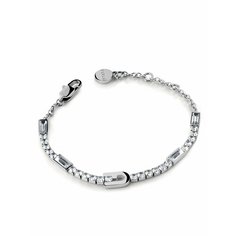 Браслет FURLA, кристалл, размер 19 см, серебристый