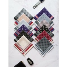 Носовой платок Этель, 12 шт., серый, синий, черный, бежевый
